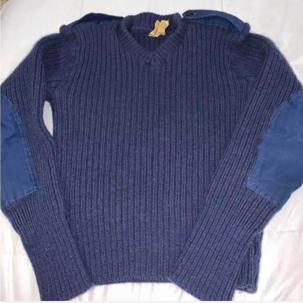 Vintage military Navy Blue Sweater